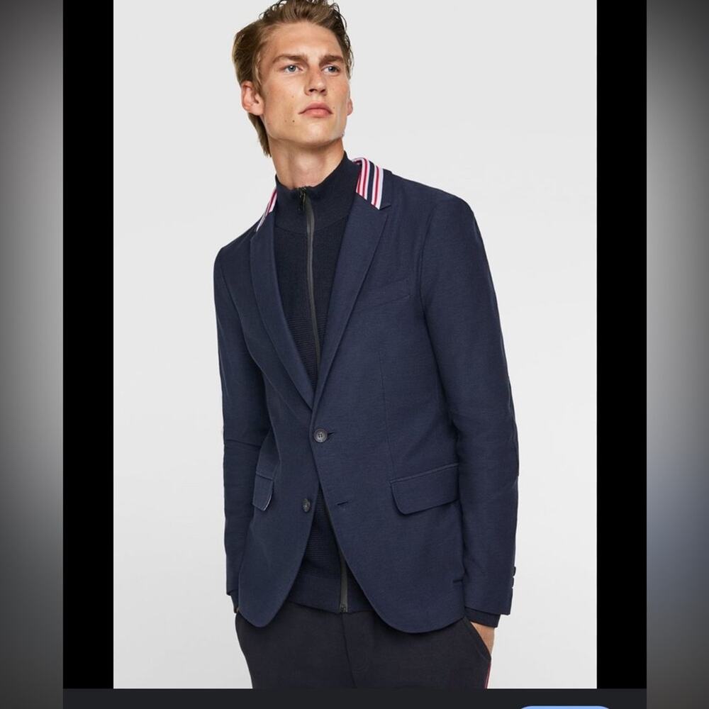 ZARA BLAZER WITH RIBBED COLLAR